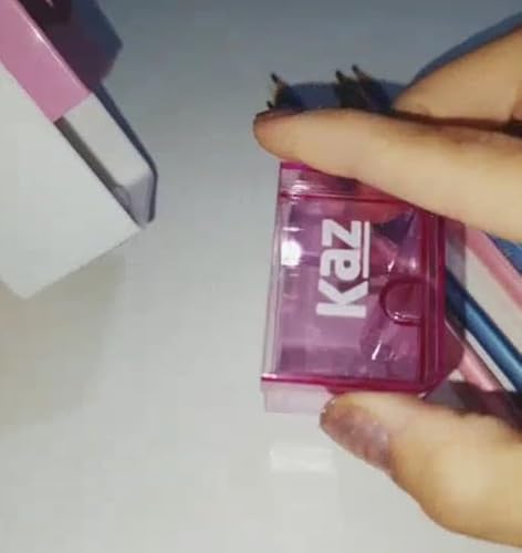 Apontador manual com manivela, ideal para crianças, artistas e estudantes. Versátil para lápis, maqu