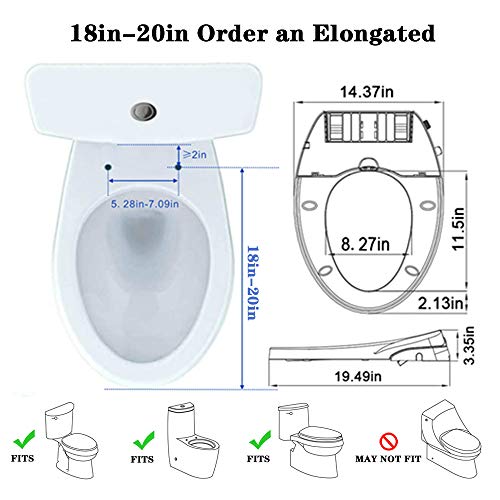Toilet Seat Bidet Seat With Self Cleaning Dual Nozzles Non Electric Separated Rear & Feminine Cleaning Natural Water Spray, Soft Close Toilet Seat,Easy Diy Installation #TOP6
