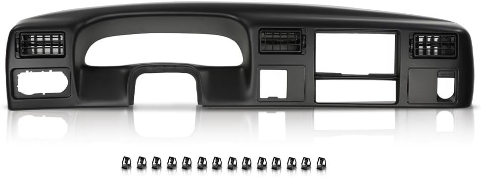 G-PLUS Dash Instrument Cluster Radio Trim Bezel with hole Compatible with Ford F250 F350 1999-2004,Black