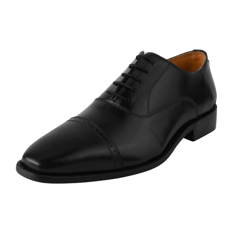 Image of LIBERTYZENO Mens Tread Design & Plain Genuine Leather Lace Up Oxford Dress Shoes for Easter Gift