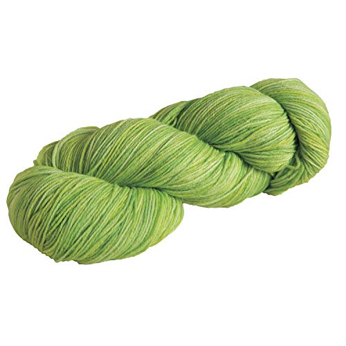 Image of Knit Picks Stroll Green Merino Wool Fingering Sock Weight Yarn | 100g hank of hand dyed yarn for knitting in Kiwi Tonal color, machine washable.