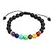 Plantlife, Aromatherapy Essential Oil Diffuser Bracelet, Adjustable, Lava Rock & Natural Stone - 7 Chakras