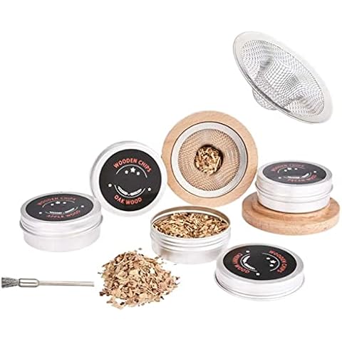 HIMALO Cocktail Smoker Set Bar Wooden Smoked Wood Hood Whiskey Smoking Wood Chips Box Cocktails Infuser Kit Kitchen Accessories Cover