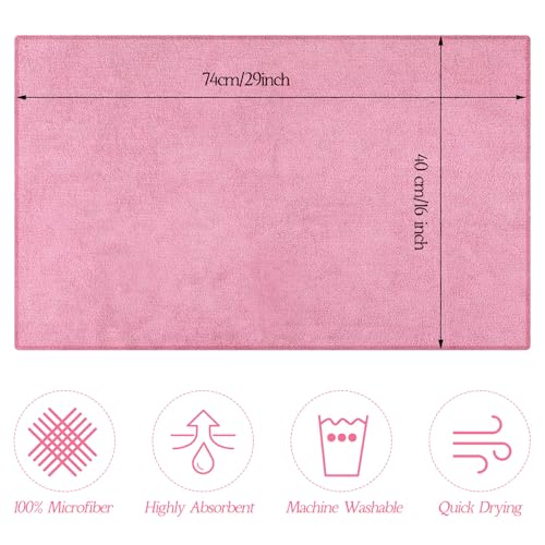 Image of Shimeyao 40 Pack Bleach Proof Towels Microfiber Absorbent Resistant Hair Hand Towels Bulk Quick Dry for Barber Gym Bath Spa Shaving (Pink,16 x 29 Inch)