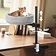 GJCrafts Höhenverstellbares Katzenbett für Schreibtische – 360° drehbar, Einklemmschutz und platzsparend, Katzenbegleiterbett mit Ananasmuster (XL, Dunkelgrau)