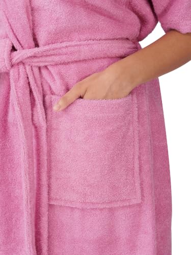 Image of RANGOLI Premium Women's Knee-Length 460 GSM Bamboo Bathrobe in Half Sleeves with 2 Pockets & Belt Closure with Ultra Soft Fabric & Skin-Friendly (Purple-L) | Royal Bamboo