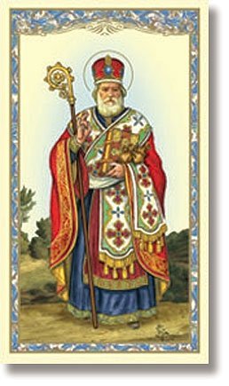 Religious Catholic Gift Saint St Nicholas Wallet Pocket Prayer for Children Holy Card - Main Image
