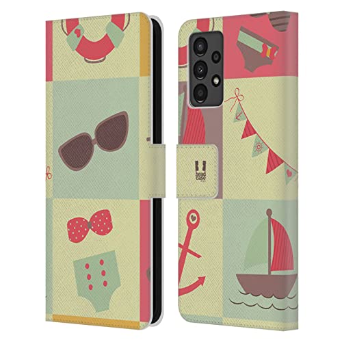 Étui portefeuille cuir Samsung Galaxy A13 2022 protection été nautique