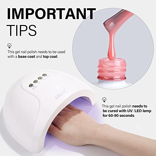 Aillsa Nude Gel Polish Bubble Gum Pink Jelly Gel Nail Polish Sheer Neutral Milky Nail Polish Long Lasting Translucent Light Natural Color Soak Off U V Gel Nail For French Manicure & Home Salon 0.51 Fl Oz /Gb68 #TOP5