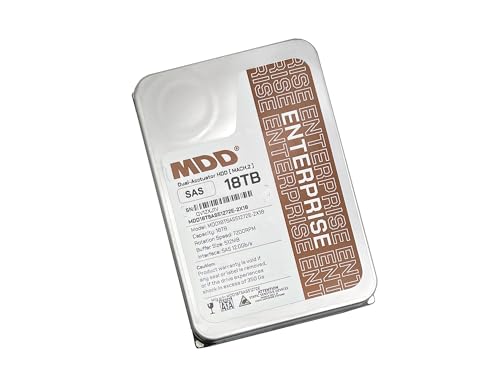 MDD MAXDIGITALDATA X18 MACH.2 (Dual Actuator) 18TB 7200RPM SAS 12Gb/s 512MB Cache 3.5-Inch Enterprise Hard Drive (MDD18TSAS51272E-2X18) - [Not a SATA HDD] (Renewed)