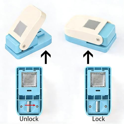 Image of 1X0.8inch Rectangular Postage Stamp Puncher,Lever Action Paper Punch for Scrapbook Supplies Crafting Card Making