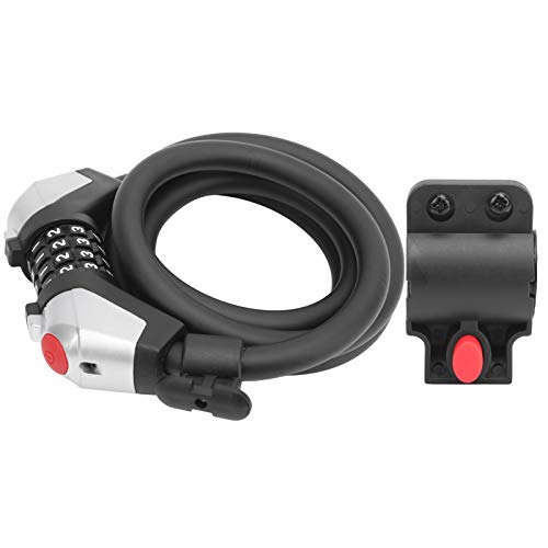 QYSZYG 150cm/59in Cycling Security Cable Lock 4 Passwords Steel Keless Locking Bicycle Accessory Bicycle Cable Lock 4 Password Steel Without Lock Bicycle Accessories