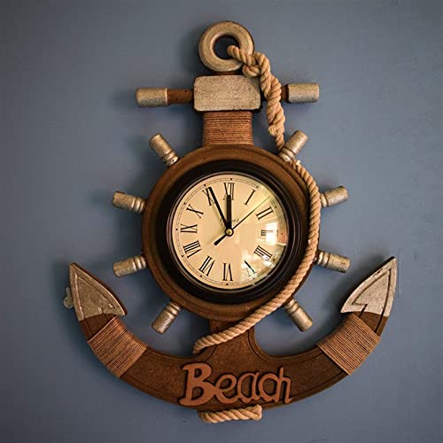 Décoration murale ancre de bateau et horloge de salon
