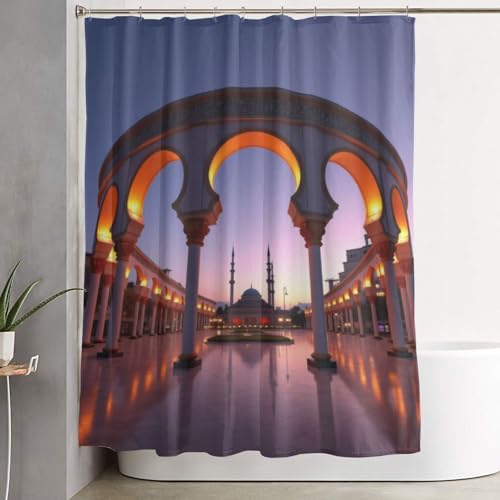 Rideau de douche imprimé architectural n° 10 en textile opaque premium - 8