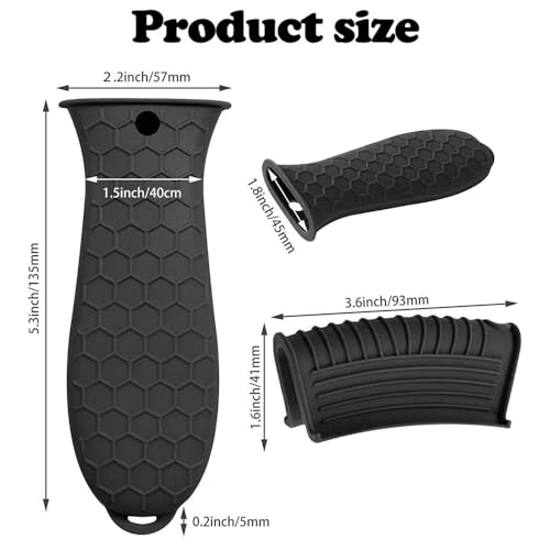 Image of 3pcs Silicone Cast Iron Handle Covers, Heat Resistant & Non-Slip Pot Holder Sleeves, Removable Potholders for Cast Iron Skillets, Tawas & Metal Frying Pans, Reusable Kitchen Cookware Accessories