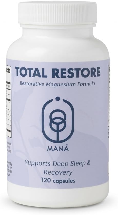 Total Restore Premium Magnesium Blend – Natural Sleep Aid Overnight Recovery – 800mg, Magnesium Glycinate, Taurate & Malate – Melatonin-Freek, Best Sleep aids for adults120 Capsules