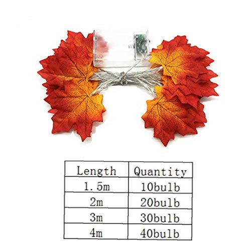 Nicedier Lichtsnoer, 30 leds, verlicht, Apple Leaf lichtketting, waterdicht, valbestendig, seizoensdecoratie voor… - Afbeelding 8