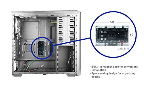 Image of MICRO CONNECTORS 12 Port ARGB /PWM Fan and Light Splitter Hub with Magnetic Base (S08-06ARPW) - 3.9 x 2.25 x 0.60 inches - Fan and Light Splitter Hub - Desktop Compatible