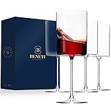 Superlative Edge Wine Glasses Square [Set of 4] White & Red Wine Goblets, Premium Clear Glass Bordeaux Wine Glasses Large Bowl Stemware Wine Blown Glasses Nice Packaging [17 Ounce].
