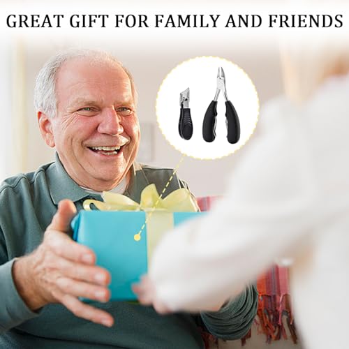 SYEYCW 2 Piezas Cortauñas Profesionales, Afiladas para Uñas Gruesas, Cortauñas de Precisión para Pies, Negros - imagen 6