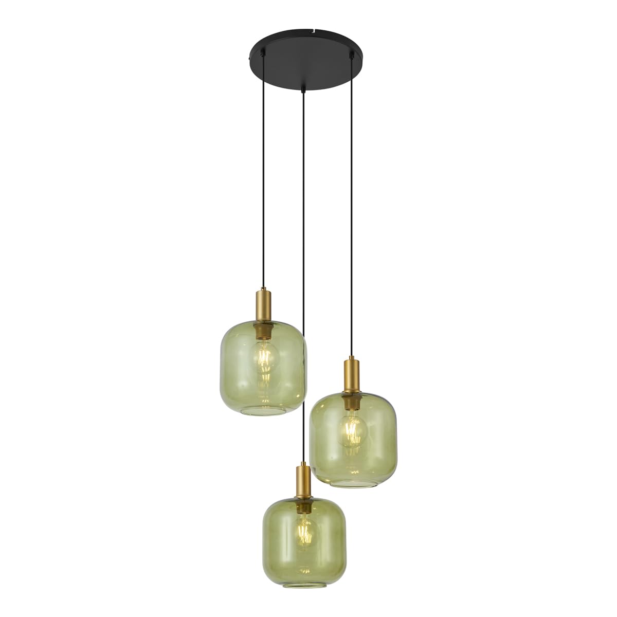 Qazqa art déco lámpara colgante con pantalla (3 luces) negro Zuzanna