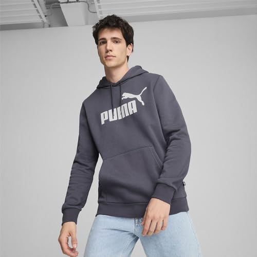 Image of Puma Cotton Men Ess Big Logo Hooded Neck Hoodie Fl (S) Mineral