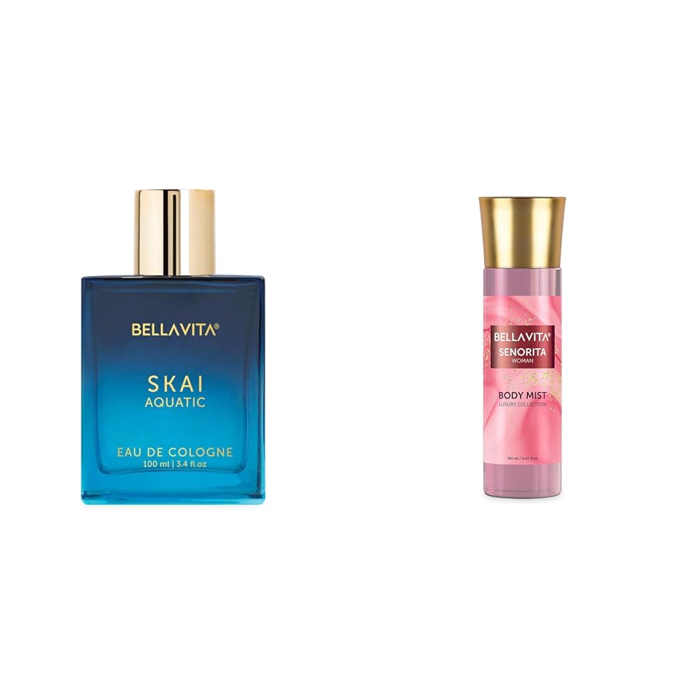 Bella Vita Luxury Skai Aquatic Unisex Eau De Cologne Senorita Women Body Spray Mist Perfume For Refreshing Floral & Pomegranate Long Lasting Fragrance With Mint 150 Ml-image-15