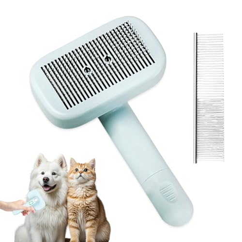 Spazzola Ionica Pet per Animali, 1 Brush con Generatore Doppio Ione, 1 Pettine Dritto, Spazzola Ionica per Cani e Gatti, Autopulente, Riduce l'Elettricità Statica, per Pelo Corto e Lungo