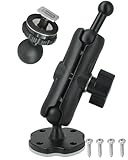 VAUBORTTI Aluminum GPS Mount, 17-25mm Ball Connector and T-Bolt Mount 2 in 1,Fit for Garmin GPS & Backup Camera Monitor, Heavy-Duty Drill Base, Arm with 25mm/1inch Ball Joint