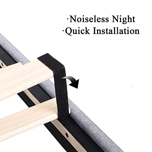 Feonase Queen Size Bed Frame With Type-C & Usb Ports, Upholstered Platform Bed Frame With Wingback Storage Headboard, Solid Wood Slats Support, No Box Spring Needed, Noise-Free, Light Gray #TOP6