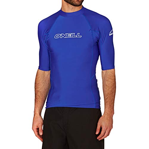O 'Neill Wetsuits Basic Skins S/S Crew - Camiseta de poliester para hombre con proteccin UV Azul azul Talla:medium