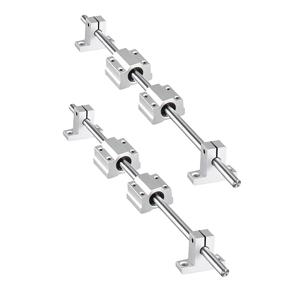 2 Stück 500mm Linearwelle 8mm Durchmesser Linearführung Set Horizontale Präzisionswelle Linearschiene mit Linearkugellager Wellen halterung Vertikaler für 3D Drucker CNC DIY