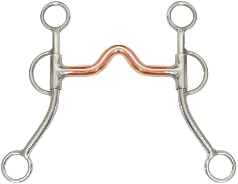 AJ Tack Double Rein Long Shank Medium Copper Port Bit