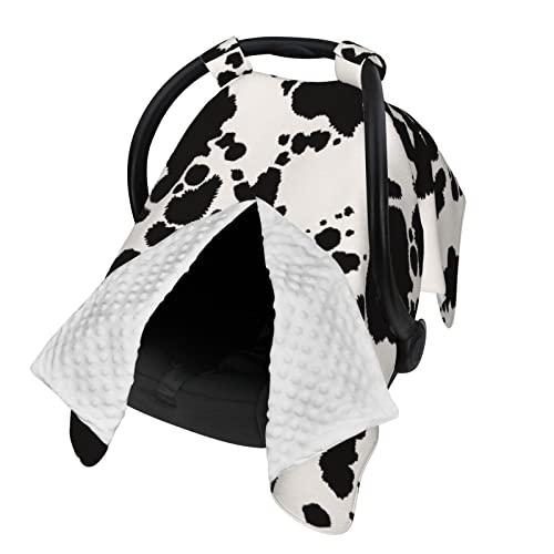 Image of Cow Prints Baby Car Seat Canopy Cover Multi Use Nursing Cover for Newborn Car Seat Canopy Mom Nursing Breastfeeding Covers Newborn Shower Gifts