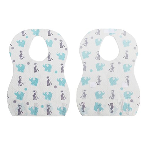 20 PACK Disposable Baby Bibs, Baby and Infant Disposable Travel Bibs with Crumb Catcher, Toddler Disposable Bibs, Non-Woven Cloth Bibs For Babies-Soft, Leak proof, Traveling, On The Go
