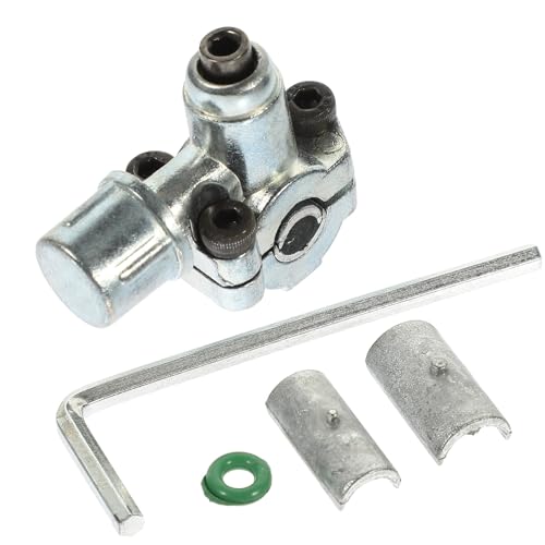 SKISUNO Válvula Perforadora Ajustable para Refrigerador Pequeña de Aleación de Zinc, Válvula de Refrigeración Metálica Llave para Accesorios de Refrigeración Industrial y Sistemas Hvac
