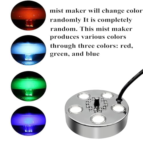 Nebulizzatore con luci a LED, 5 teste, uscita 2500 ml/h per laghetti, giochi d'acqua, Halloween, decorazioni natalizie, perfetto per creare effetti atmosferici