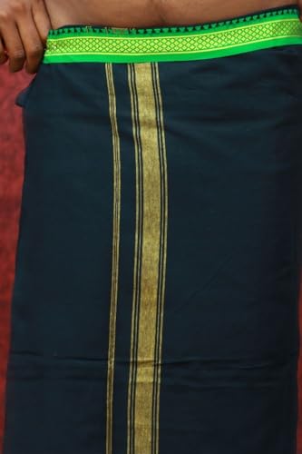 Image of Men's Cotton Dhoti | Traditional South Indian Mundu | Soft Vesti for Men | Daily & Festive Wear | 2 mtr