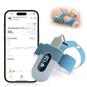Babytone Baby Oxygen Monitor, Baby Sleep Monitor, Tracking Avg O2, Pulse Rate and Movement for Infant, Wearable Foot Monitor with Bluetooth and APP, for 0-36 Months Newborn’s Sleep