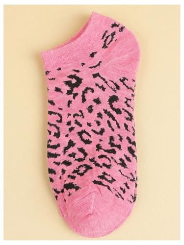 Image of WDIRARA Women's 6 Pairs Leopard Print Low Cut Socks No Show Socks