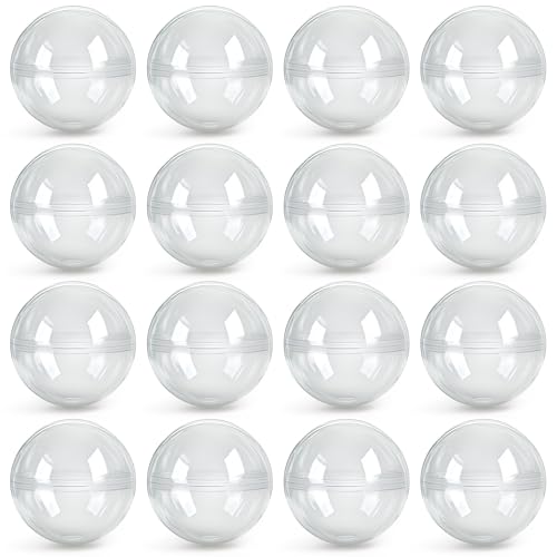 Image of Capsule Vending Machine Round 50 pcs 2 inch - Gumball Machine Capsules Bulk Clear Container - Easter Basket Stuffers Birthday Gifts Pinata Stuffers DIY Craft Supplies - Clear Capsules Empty