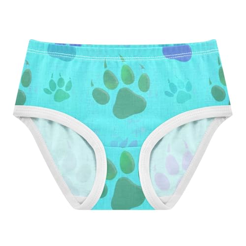 Fancy Toddler Underwear Floral 2t Cotton Cute Panties Girl Cute Animal Paw Prints Blue Briefs Girls Undies