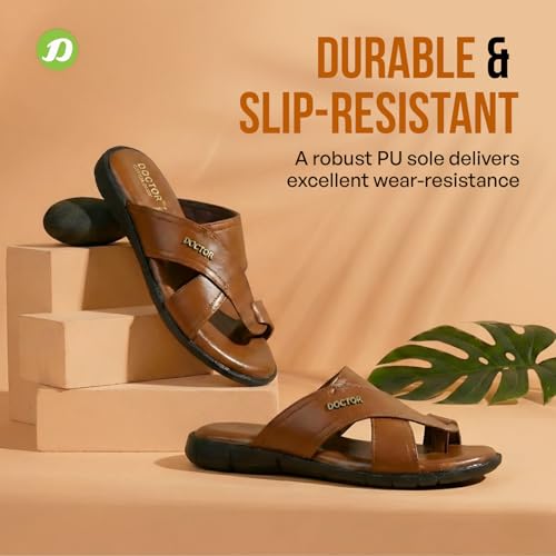 Image of DOCTOR EXTRA SOFT Men's Memory Foam Cushion Footbed Sandals /Chappal for Adults with Adjustable Strap| Diabetic & Orthopedic|LightWeight Comfortable Stylish & Anti-Skid| Dr.Slippers & FlipFlops Gents A-02