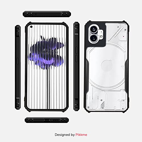 Image of Pikkme Nothing Phone 1 Back Cover | Crystal Clear Transparent Back | Ultra Hybrid | Full Camera Protection | Raised Edge | Bumper Back Case for Nothing Phone 1 (Black)