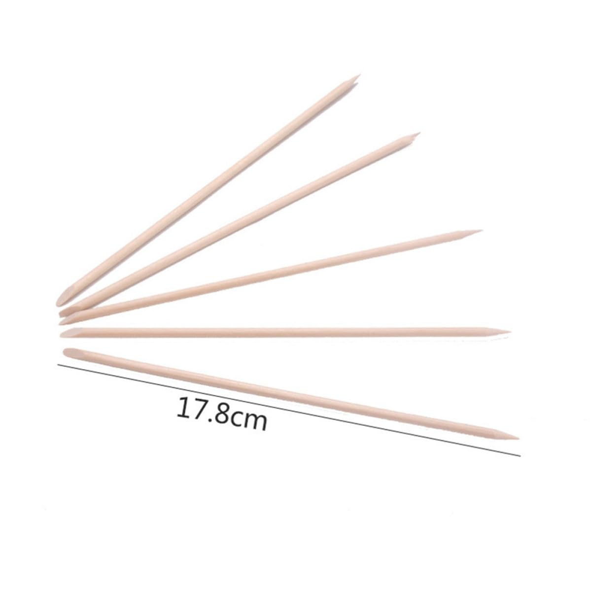 200pcs Double End Nail Cleaning Stick 17.8cm Wooden Cuticle Pusher