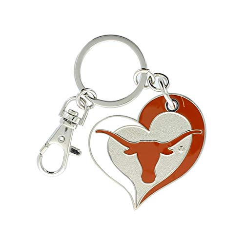 NCAA Texas Longhorns Swirl Heart Keychain