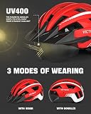 VICTGOAL Fahrradhelm Herren Damen MTB Helm mit Abnehmbarer Magnetische Schutzbrille Visier...