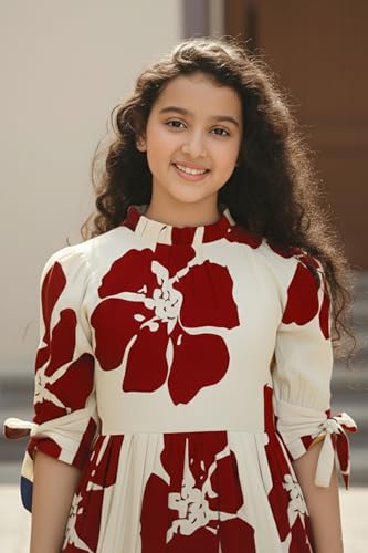 Image of Fashion Dream Girl's Rayon Floral Printed Dress|Girls Dress|Western Dress|Casual Wear