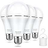 Rechargeable Emergency Light Bulb for Power Outage 1500mAh 15W 80W Equivalent Battery Backup LED...