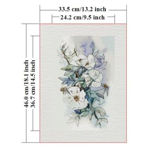 Image of Stamped Cross Stitch Kits for Beginners- Full Set of Blooming Heather Embroidery for Adults,11 CT 3 Strands DIY Patterns Counted Arts Craft 13x18 inch